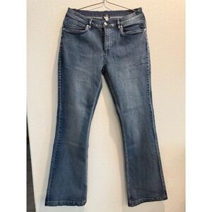 Venus Womens Bootcut Jeans Medium Wash Blue Denim Size 14L Long Inseam Flare